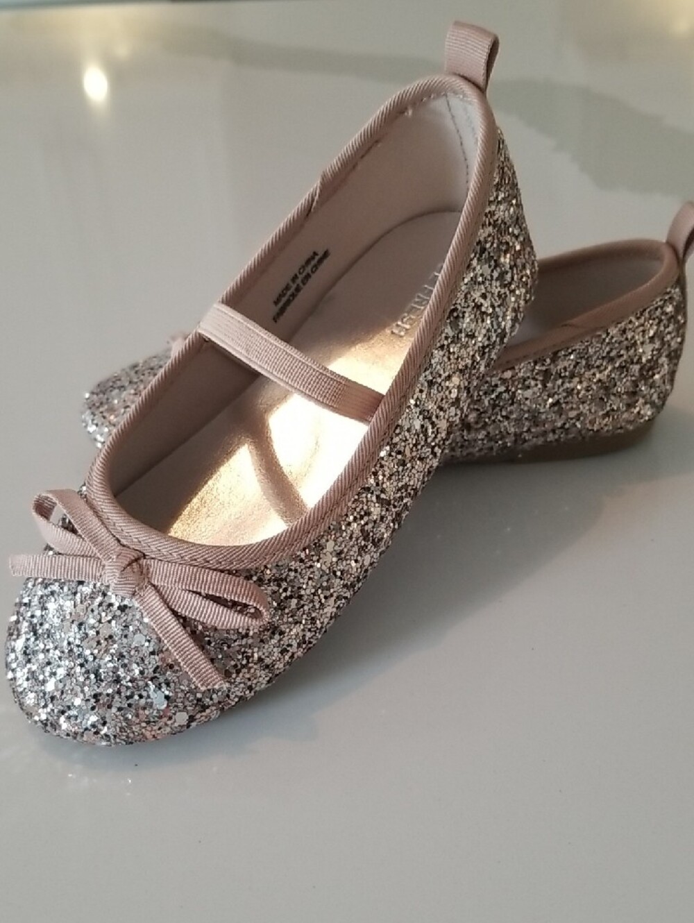 Joe Fresh Glitter Mary Jane Flats in Light Pink